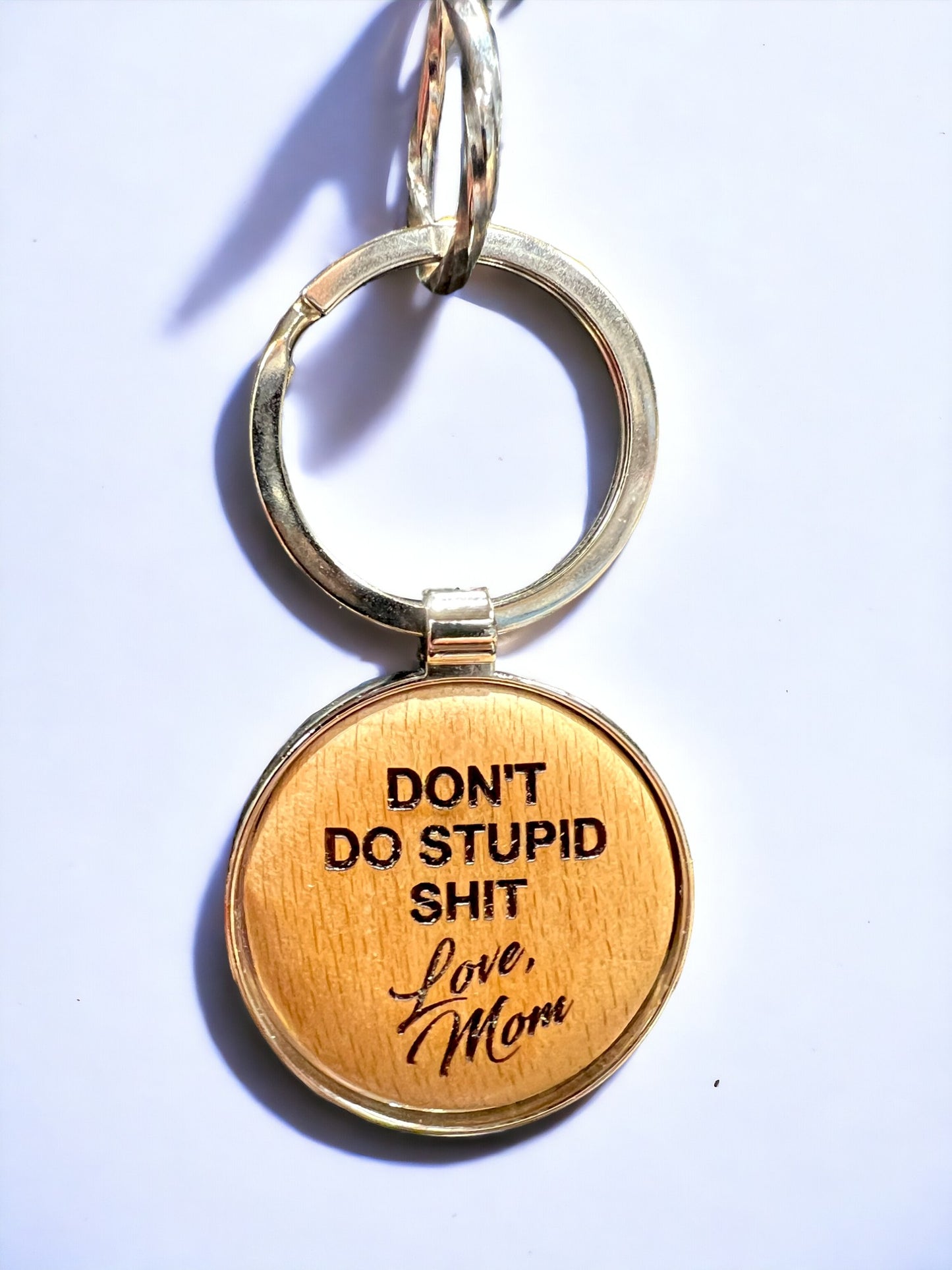 Round Beechwood Keychain