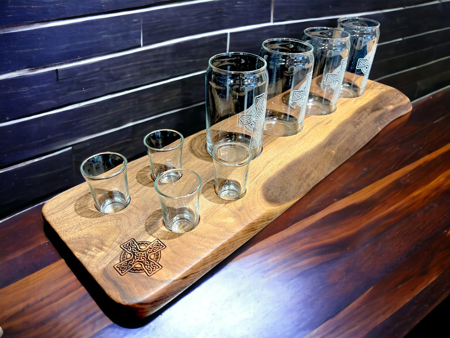 LIve Edge Celtic Shot/Beer Flight w/glasses