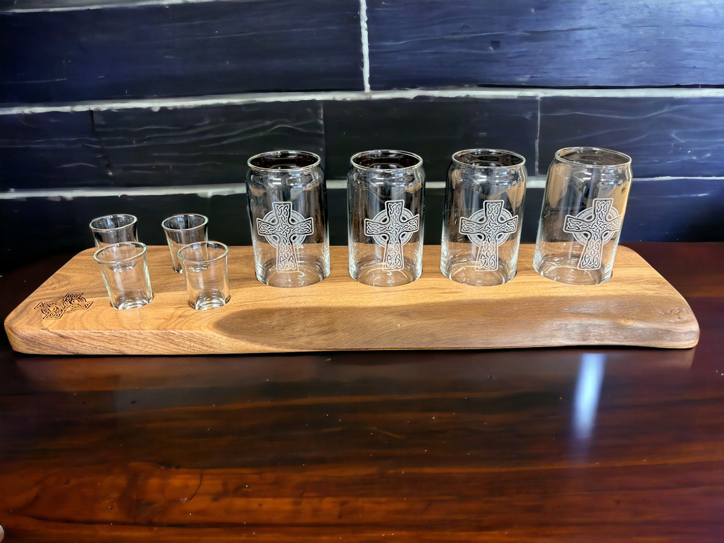 LIve Edge Celtic Shot/Beer Flight w/glasses