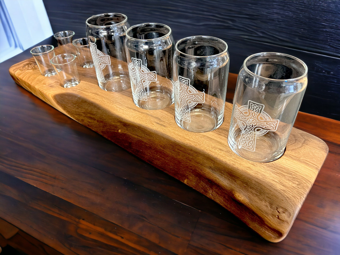 LIve Edge Celtic Shot/Beer Flight w/glasses