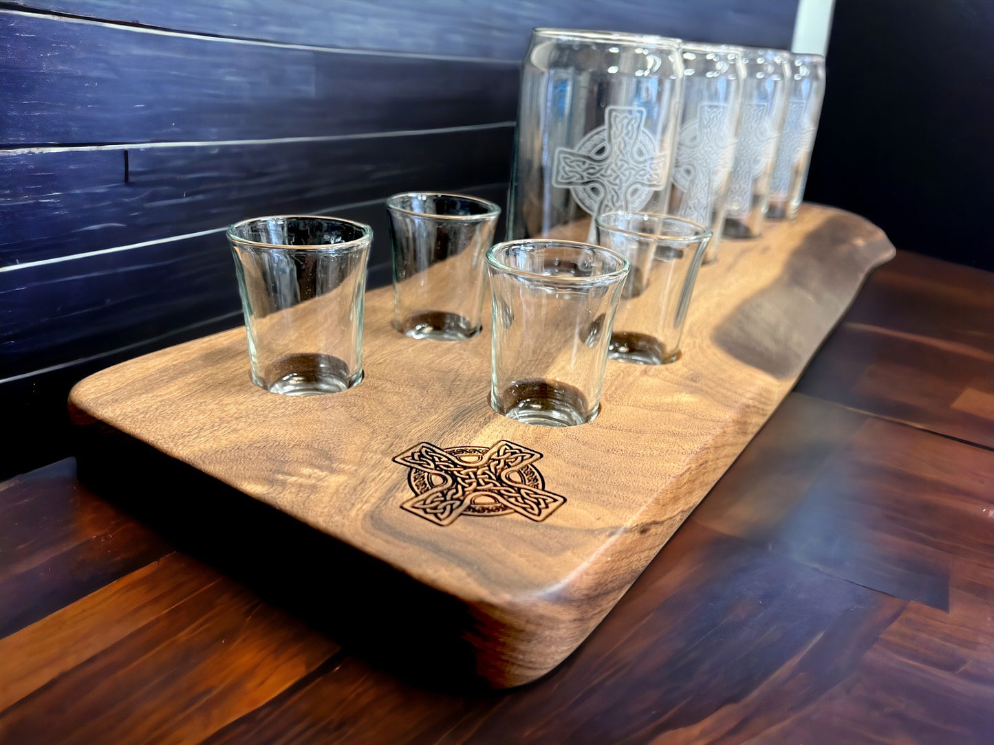 LIve Edge Celtic Shot/Beer Flight w/glasses