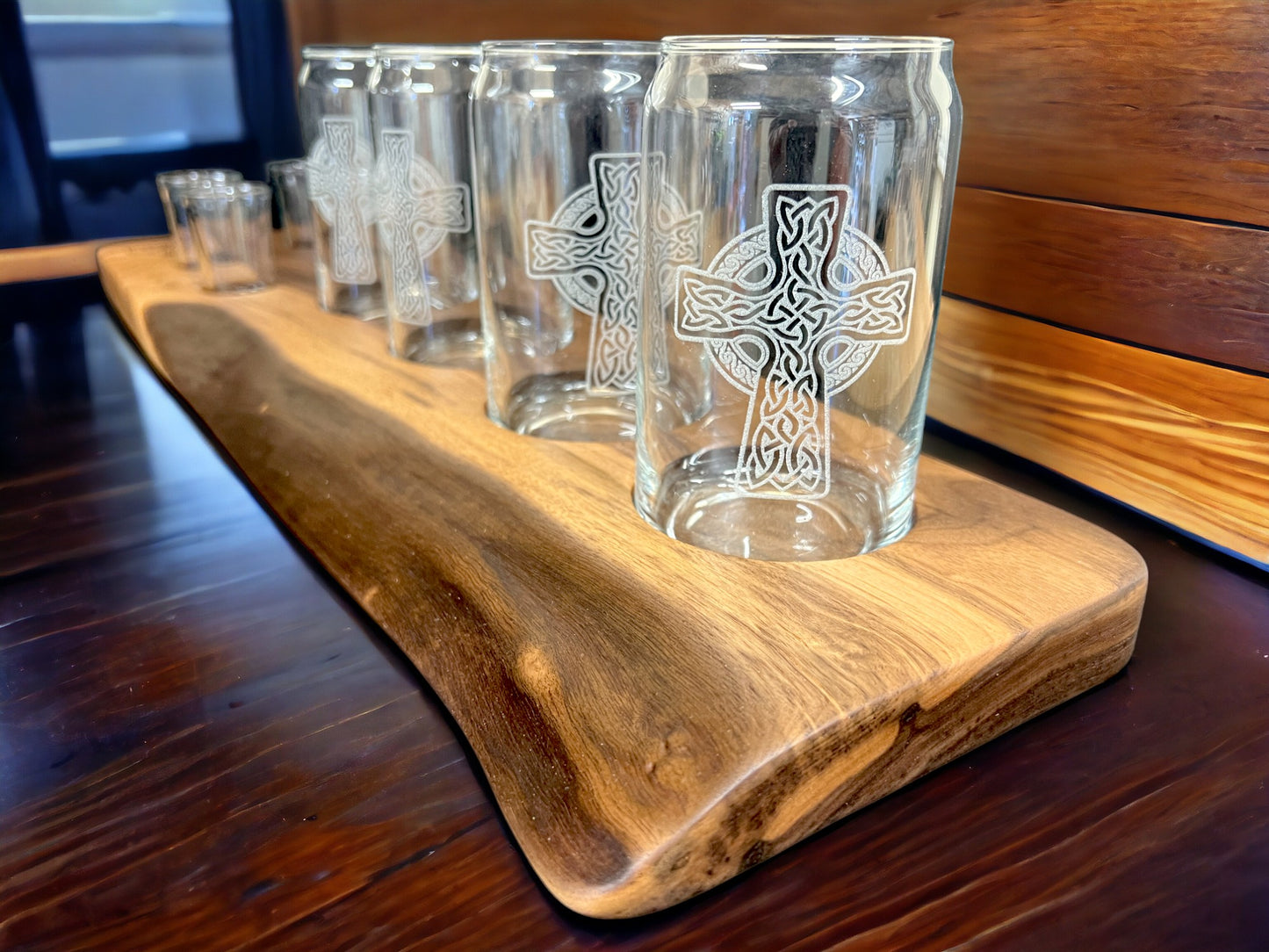 LIve Edge Celtic Shot/Beer Flight w/glasses